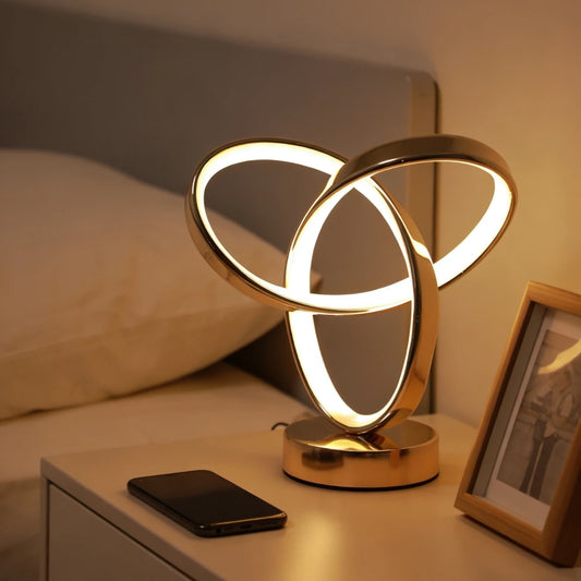 Lampe de chevet art moderne dorée – vue 3
