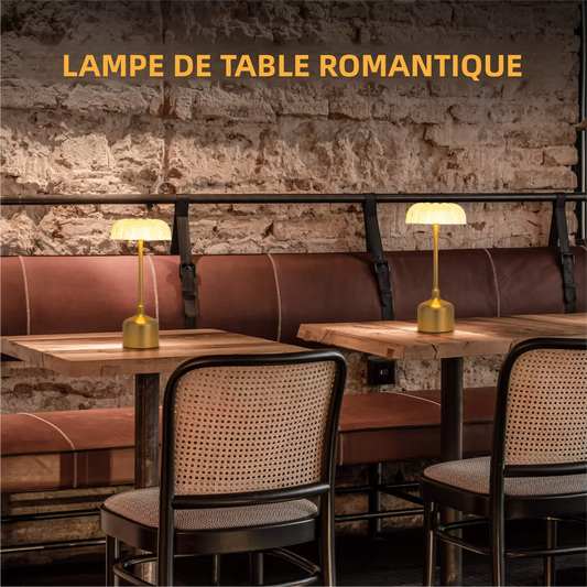 Lampe de Chevet Rétro Rechargeable Effet Laiton – Tactile, 3000 mAh