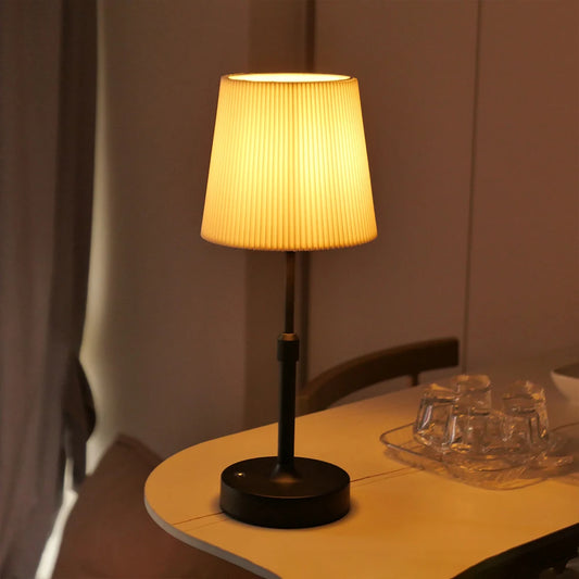 Lampe de Chevet Rechargeable Abat-jour en Tissu – Tactile, Ampoule E12 Remplaçable