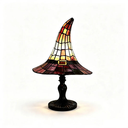 Veilleuse chapeau de sorcière magique LED en résine, déco Halloween