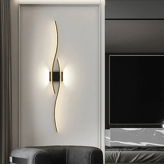 Applique Murale LED Minimaliste – Blanc, Noir ou Doré, 60 ou 80 cm