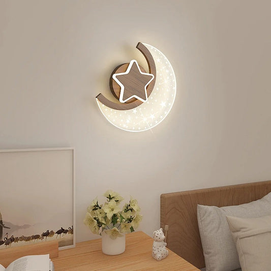 Applique Murale Enfant Lune et Étoiles