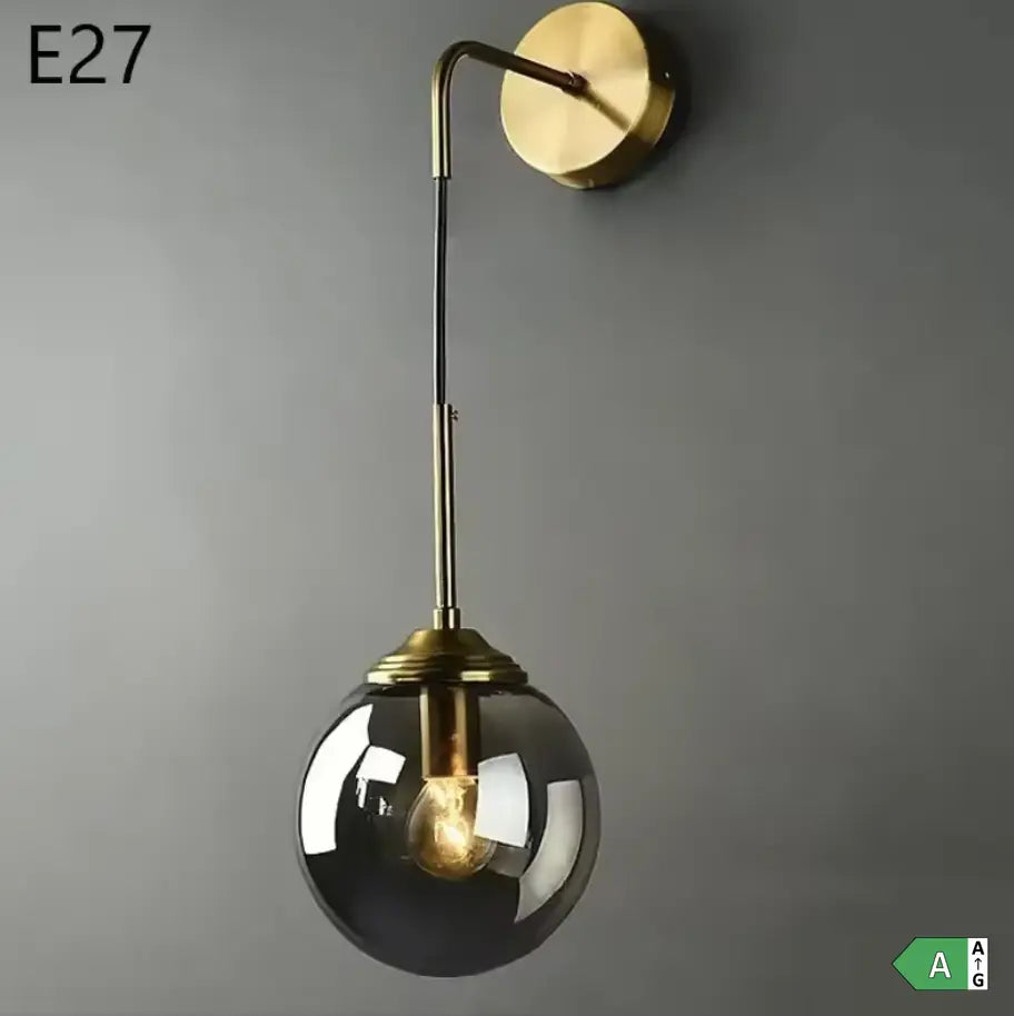 Applique Murale Design en Métal et Verre pour Chambre