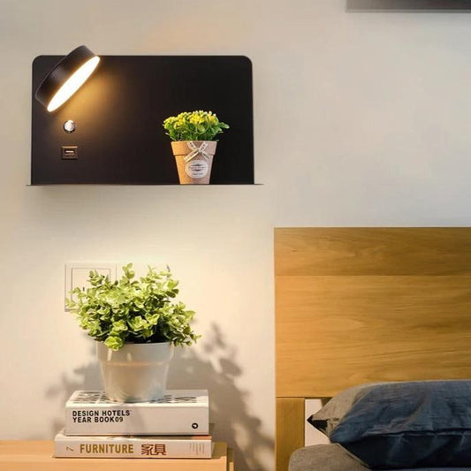 Applique Liseuse Murale avec Port USB – Noir ou Blanc