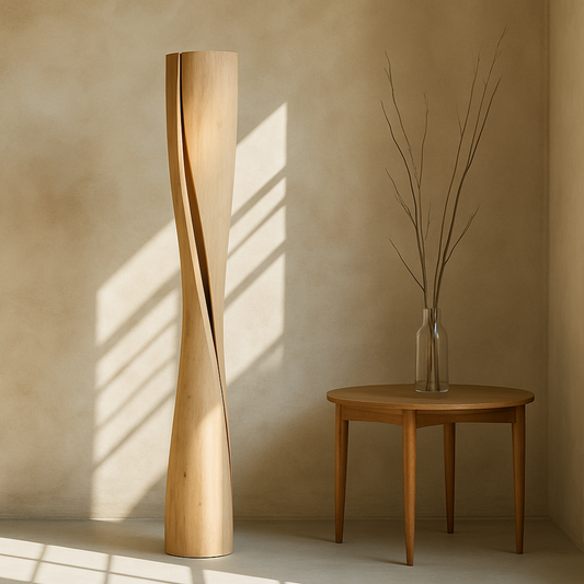 Lampadaire Tōgi en bois massif – Design épuré