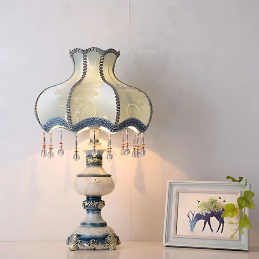Lampe de Chevet Baroque en Résine et Tissu