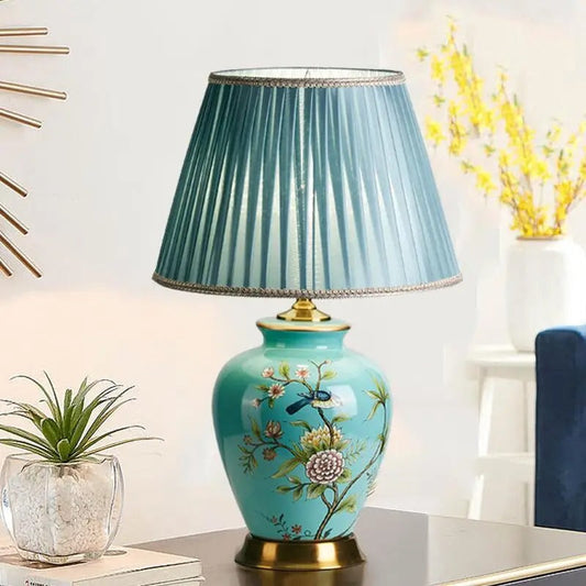 Lampe Céramique Artisanale à Poser avec Abat-jour
