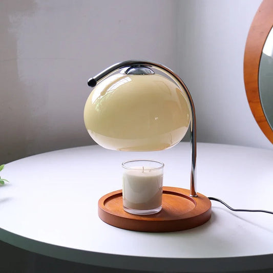 Lampe Chauffe Bougie en Verre et Métal – Design Italien