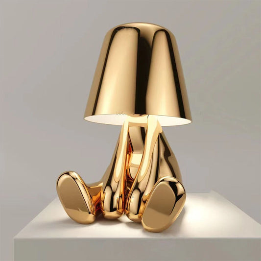 Lampe de Chevet Dorée Design Sculptural