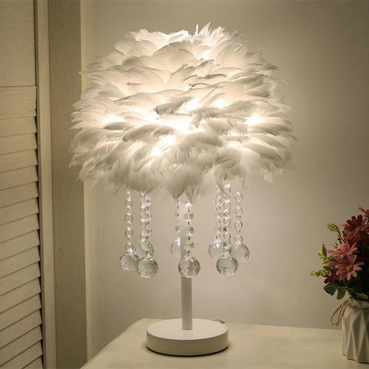 Lampe de Chevet à Plumes – Ambiance Douce et Élégante