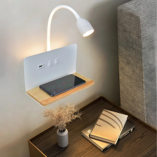 Applique Murale de Chevet avec Chargeur à Induction