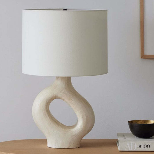 Lampe de Chevet Scandinave en Céramique et Tissu