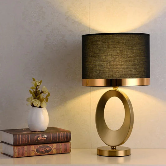 Lampe de Chevet sur Pied en Métal et Tissu