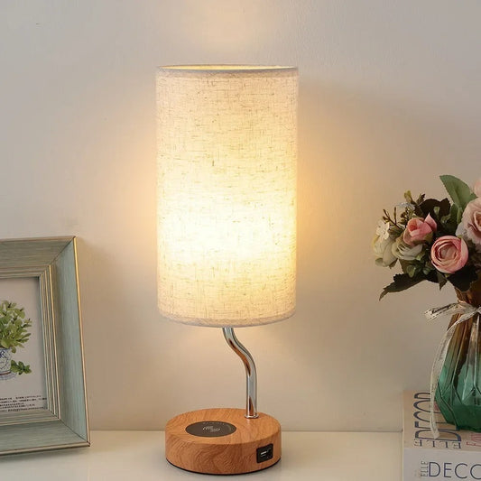 Lampe de Chevet USB avec Chargeur à Induction