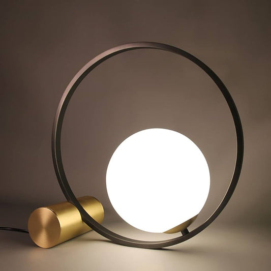 Lampe de chevet minimaliste en métal et verre