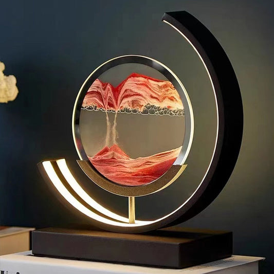 Lampe Sable Mouvant en Métal – Décoration Artistique