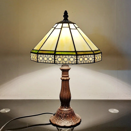 Lampe de Table Style Tiffany en Vitrail