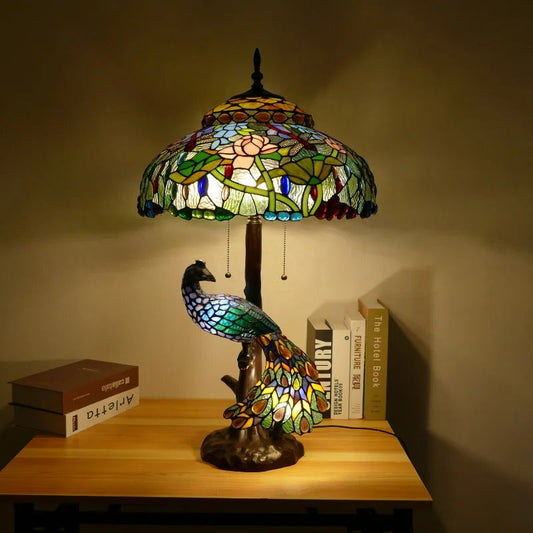 Lampe Tiffany Ancienne – Style Art Nouveau en Verre et Métal