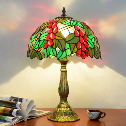Lampe Tiffany Grenat en Vitrail – Décor Élégant