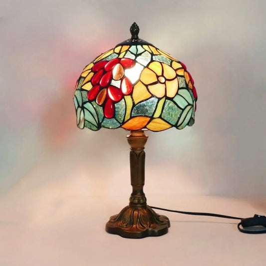 Lampe Tiffany Rubis en Vitrail Artisanale