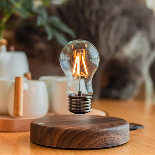 Lampe de Chevet à Lévitation Magnétique – Socle en Bois
