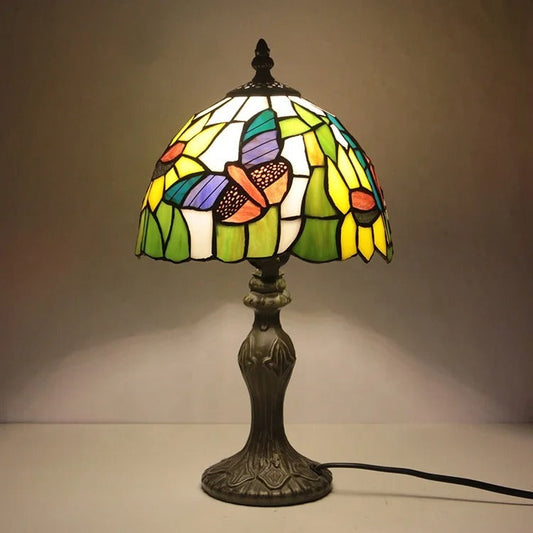 Lampe Tiffany Papillons et Tournesols – Style Vitrail