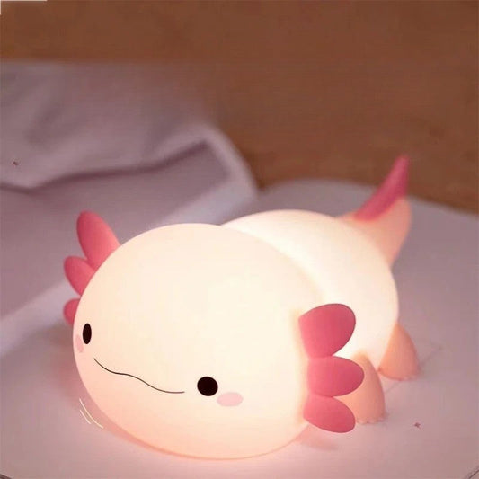 Veilleuse Axolotl en Silicone – Lumière Douce pour Enfant