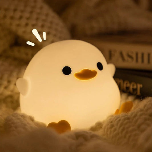 Veilleuse Bébé Canard en Silicone Rechargeable