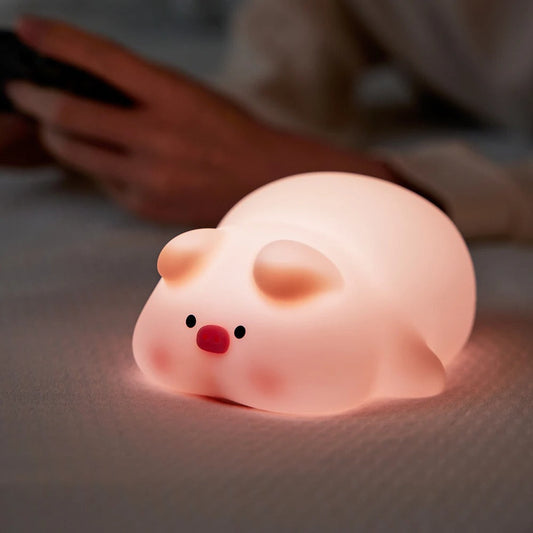 Veilleuse Cochon en Silicone pour Bébé et Enfant
