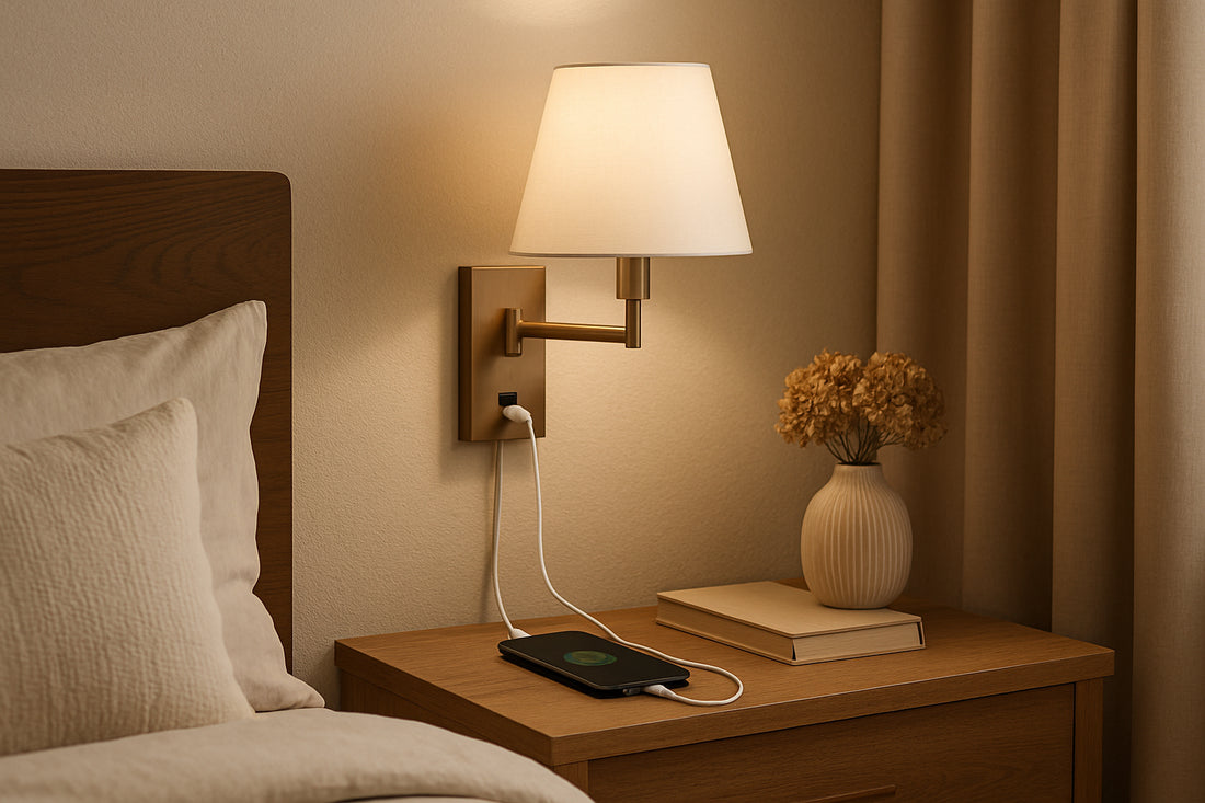 Applique murale avec chargeur USB : le chevet connecté