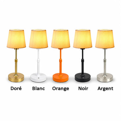 Lampe de Chevet Rechargeable Abat-jour en Tissu – Tactile, Ampoule E12 Remplaçable