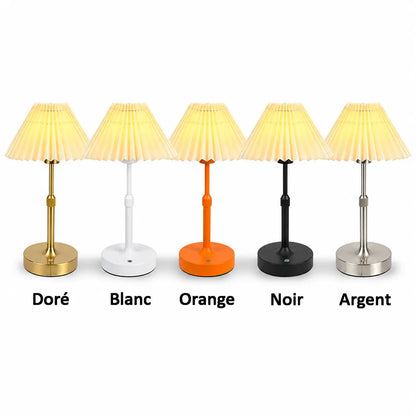 Lampe de Chevet Rechargeable Abat-jour en Tissu – Tactile, Ampoule E12 Remplaçable