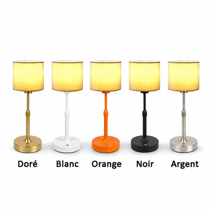 Lampe de Chevet Rechargeable Abat-jour en Tissu – Tactile, Ampoule E12 Remplaçable