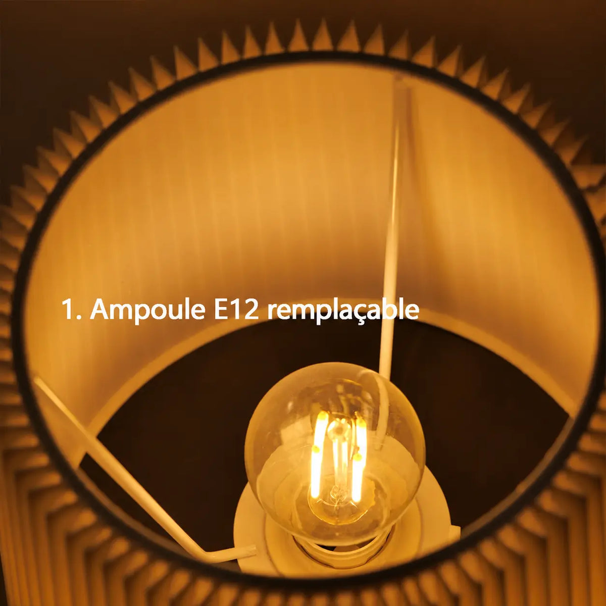 Lampe de Chevet Rechargeable Abat-jour en Tissu – Tactile, Ampoule E12 Remplaçable