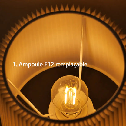 Lampe de Chevet Rechargeable Abat-jour en Tissu – Tactile, Ampoule E12 Remplaçable
