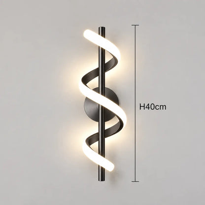 Applique Murale Ligne LED Nordique – Interrupteur Tactile, Blanc, Noir ou Doré