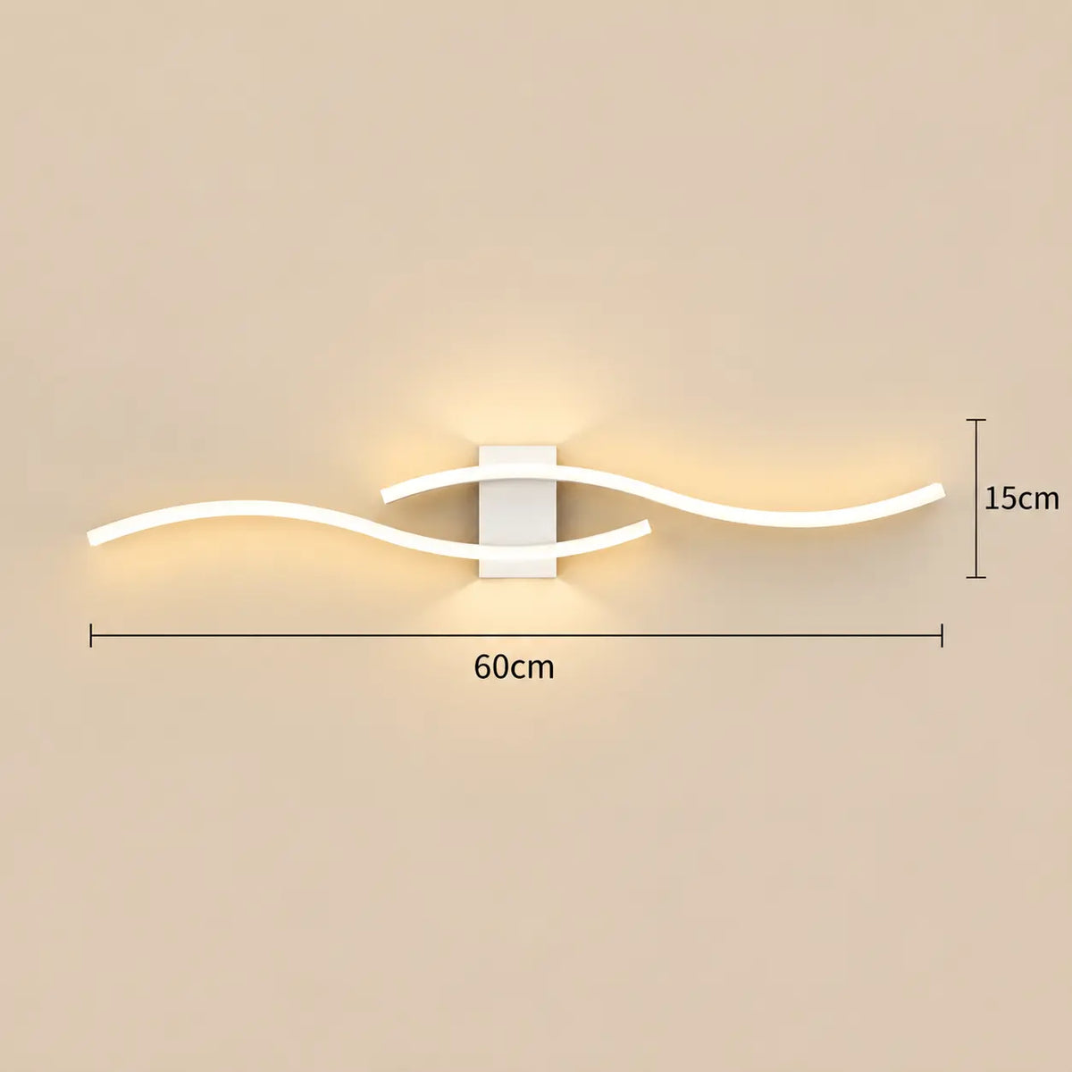 Applique Murale LED Minimaliste – Blanc, Noir ou Doré, 60 ou 80 cm