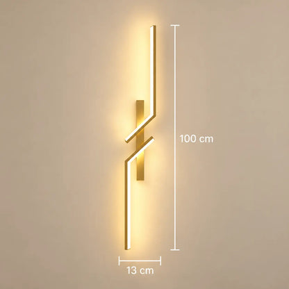 Applique Murale LED Linéaire en Aluminium – Lampe de Chevet Murale Moderne