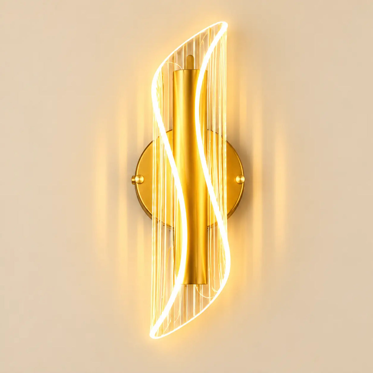 Applique Murale LED Acrylique Coquillage ou Vague – 3 Teintes, Style Art Déco
