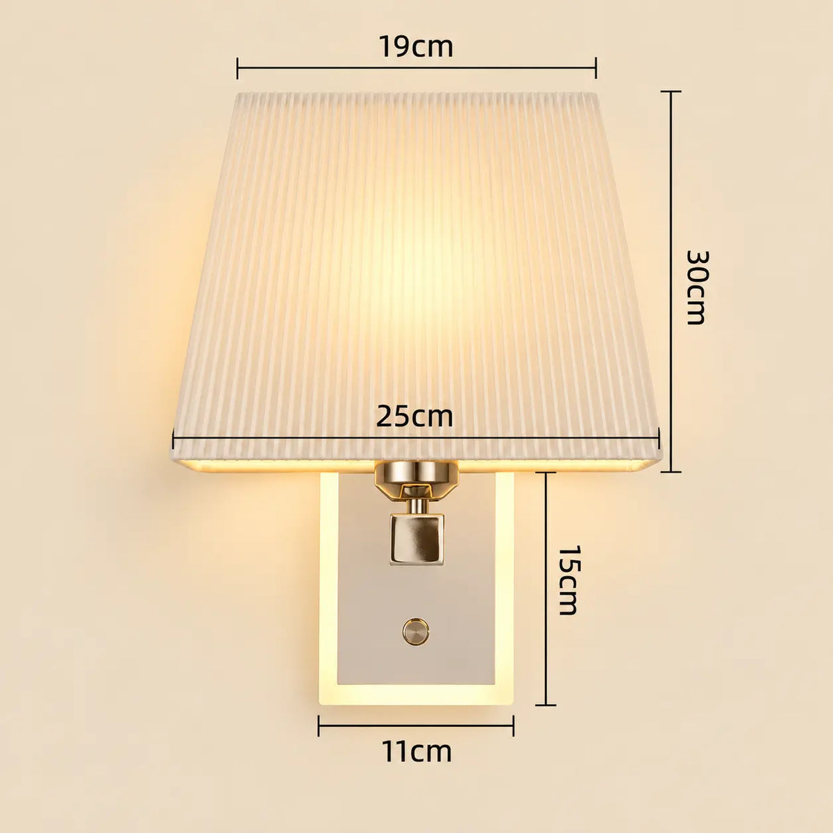 Applique Murale Abat-jour Carré en Tissu – Style Classique, Douille E27