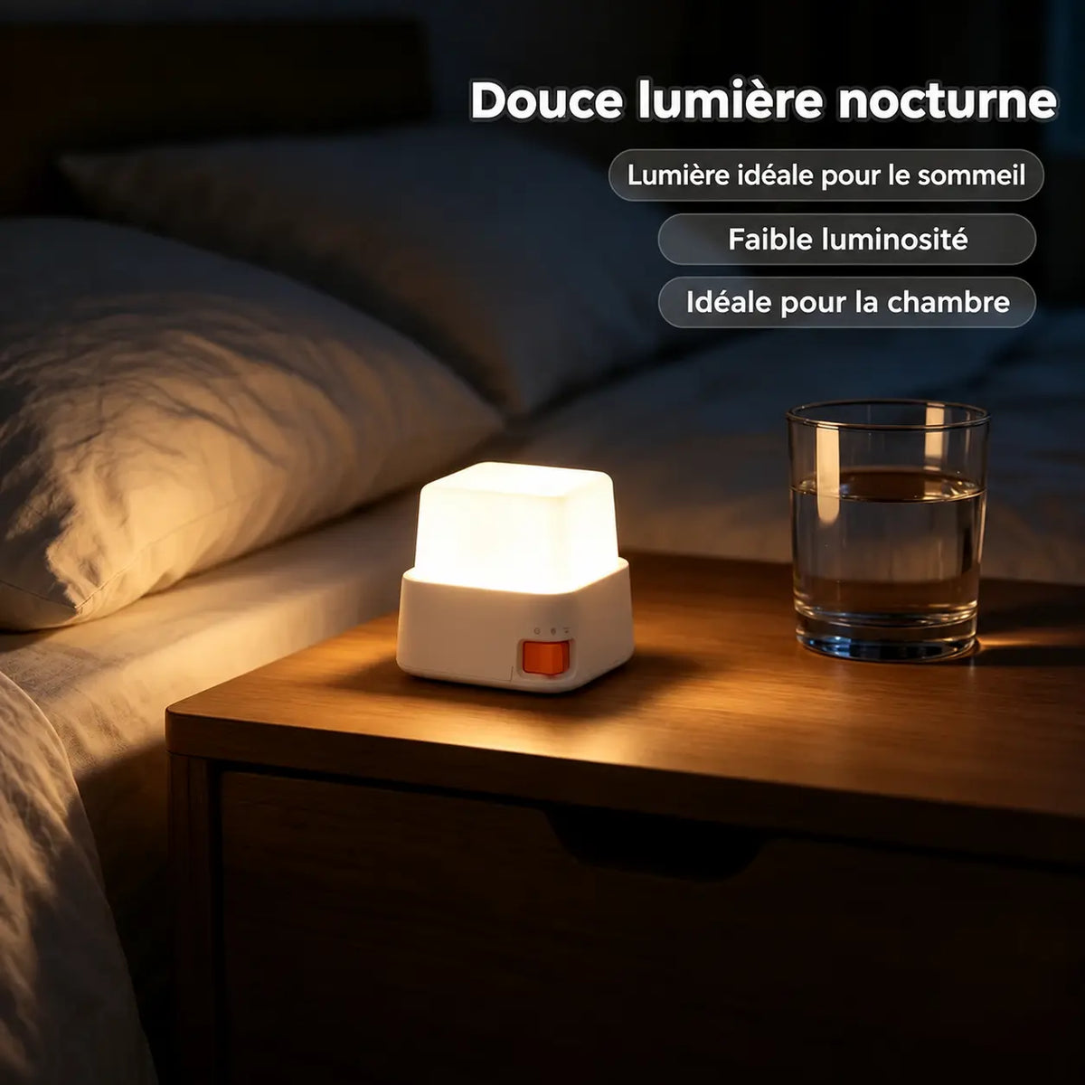 Veilleuse Touche de Clavier LED Rechargeable – Mini Lampe Déco