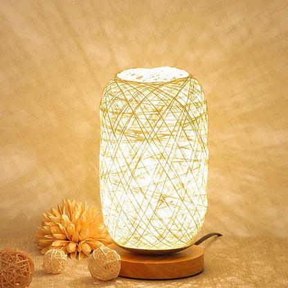 Lampe de Chevet en Osier Tressée à la Main
