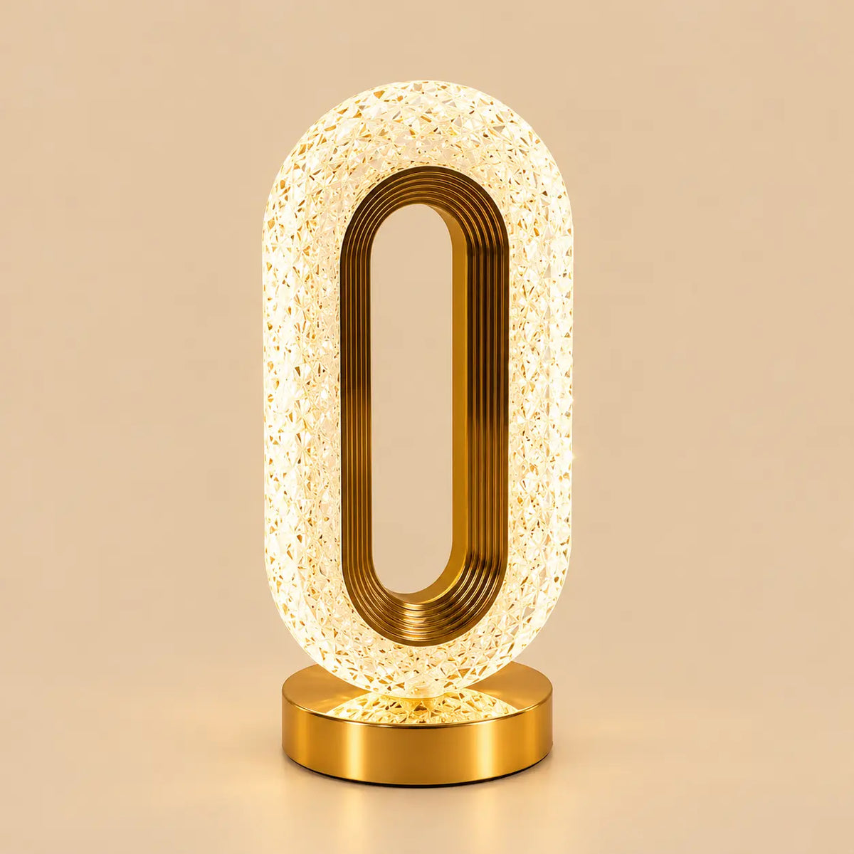 Lampe Ovale Rechargeable Dorée – Lampe de Chevet Tactile à Intensité Réglable