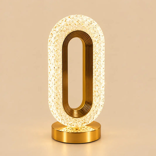 Lampe Ovale Rechargeable Dorée – Lampe de Chevet Tactile à Intensité Réglable