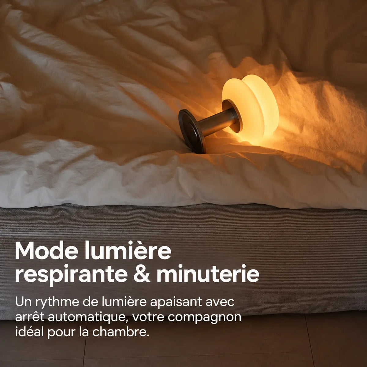 Lampe Hamburger Style Bauhaus – Lampe de Chevet Crème à Intensité Réglable
