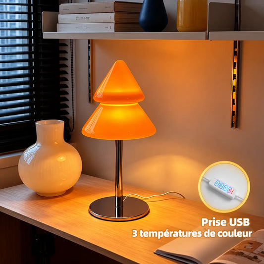 Lampe Sapin de Noël en Verre Style Murano – Lampe Déco 3 Teintes