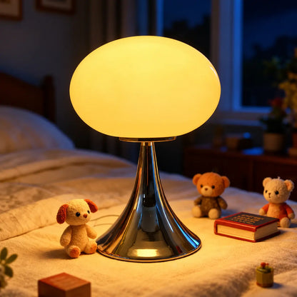 Lampe Ovoïde en Verre Style Murano – Lampe de Chevet Douce, Alimentation USB-C