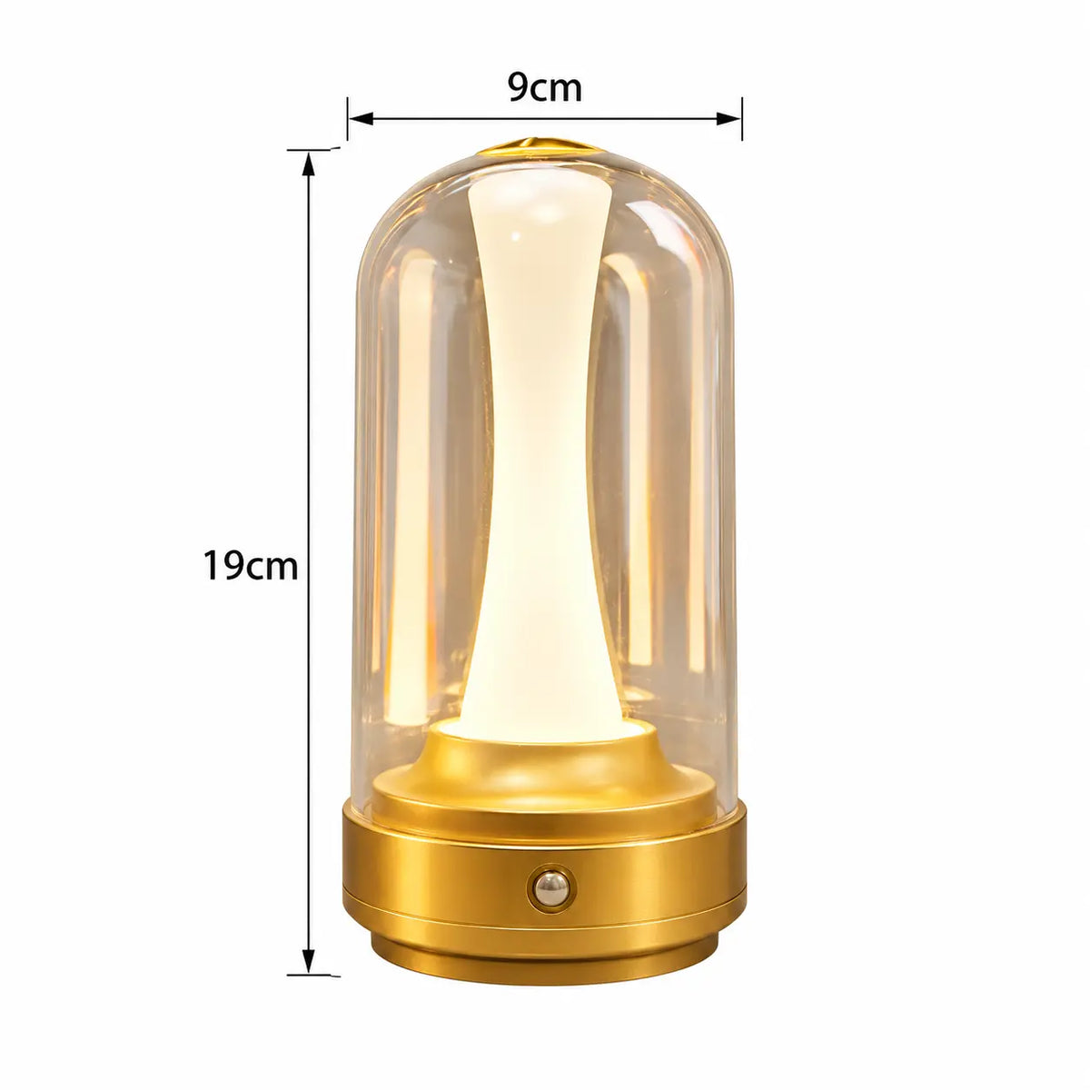 Veilleuse Rechargeable Abat-jour en Verre – Lampe Tactile Art Déco 3 Teintes