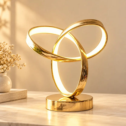 Lampe de Chevet Art Moderne Dorée – LED 3 Teintes, Alimentation USB