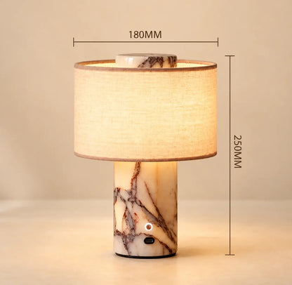 Lampe Danoise en Marbre Rechargeable – Lampe de Chevet LED Sans Fil